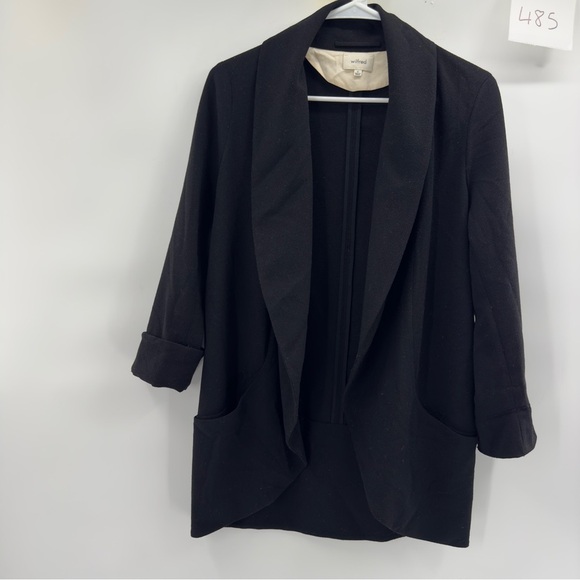 Aritzia Wilfred Chevalier Jacket blazer Black 6 Open Front - Picture 4 of 12